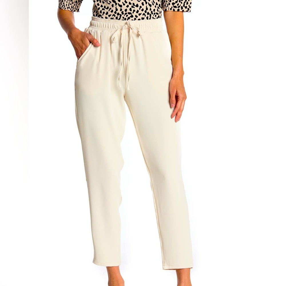 Melloday Women’s Soft Knit Drawstring Pants in Cream - NWT